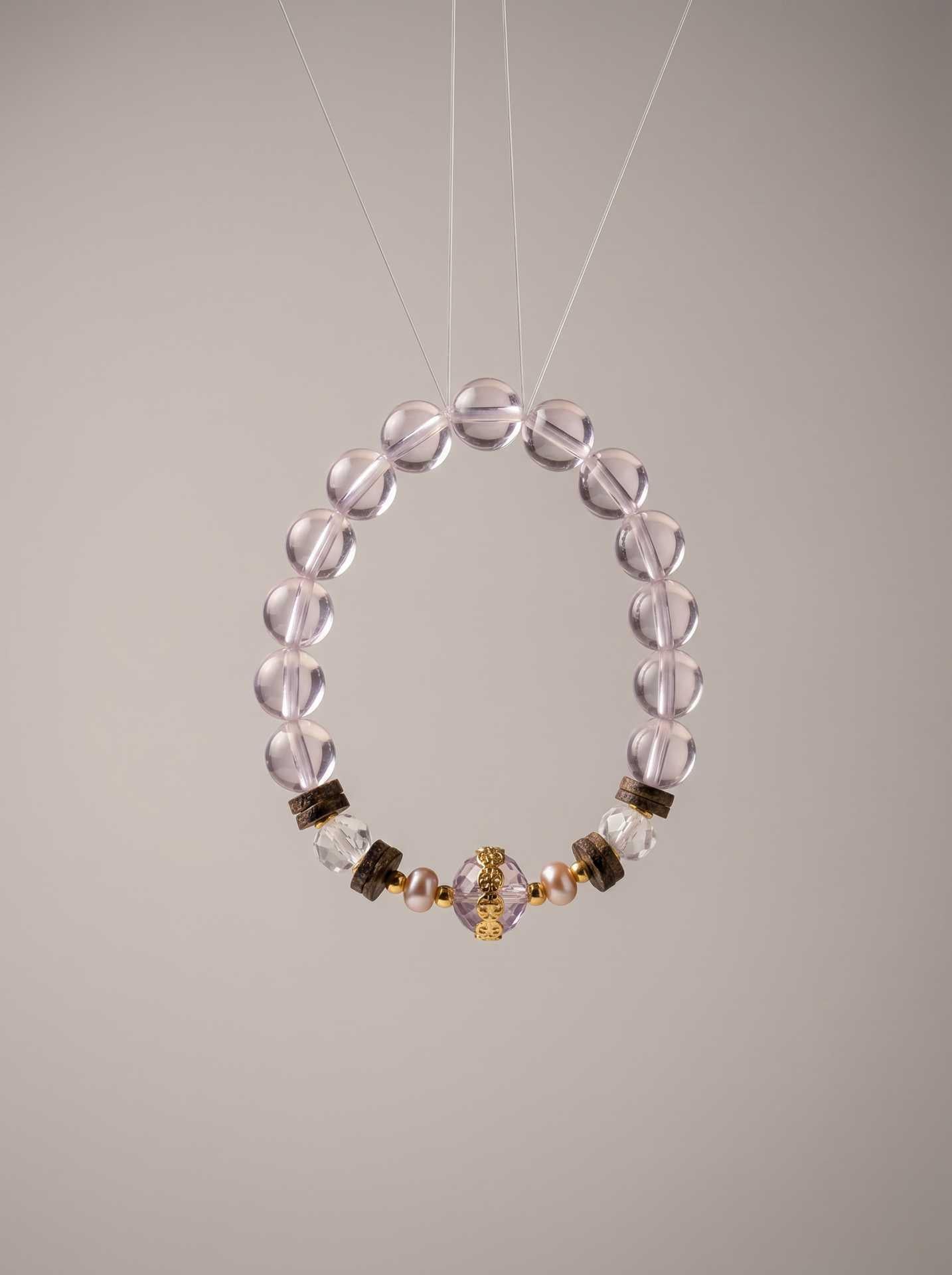 Rose Quartz Agarwood Concentric Bracelet