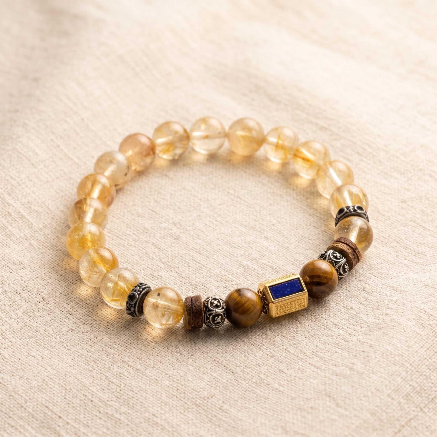 Citrine Tiger Eye Vajra Wealth Bracelet