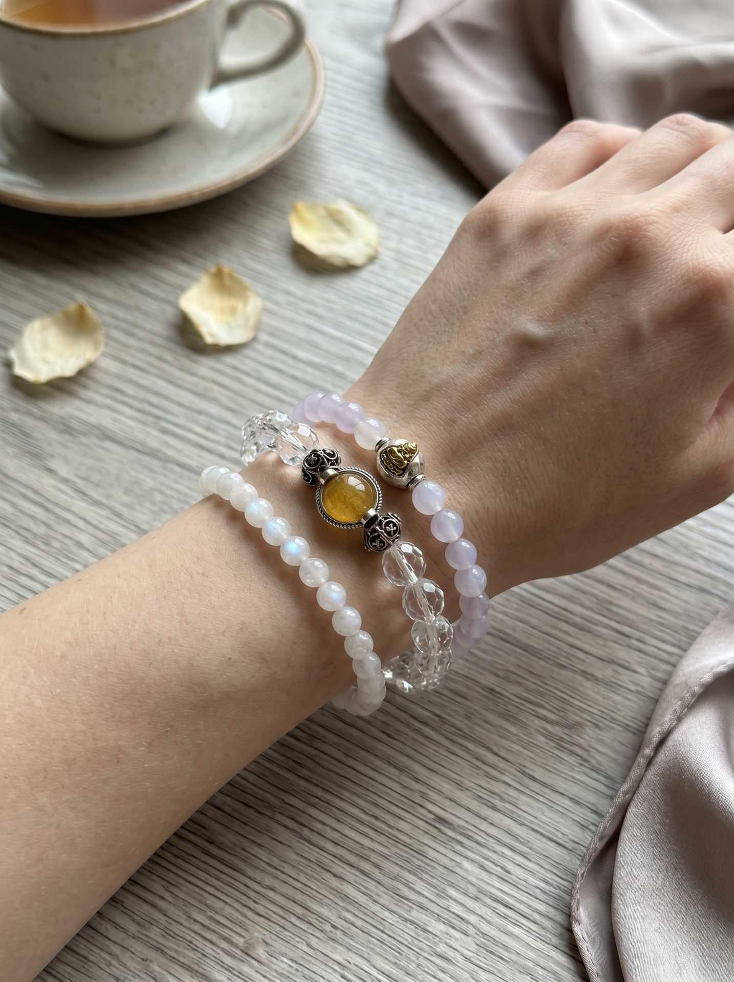 Clear Quartz Buddha Fortune Bracelet