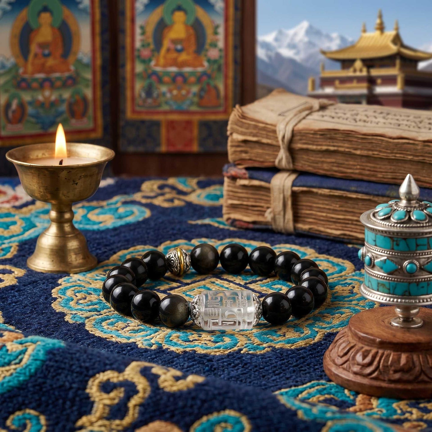 Golden Obsidian Monkey King's Vow Protection Bracelet