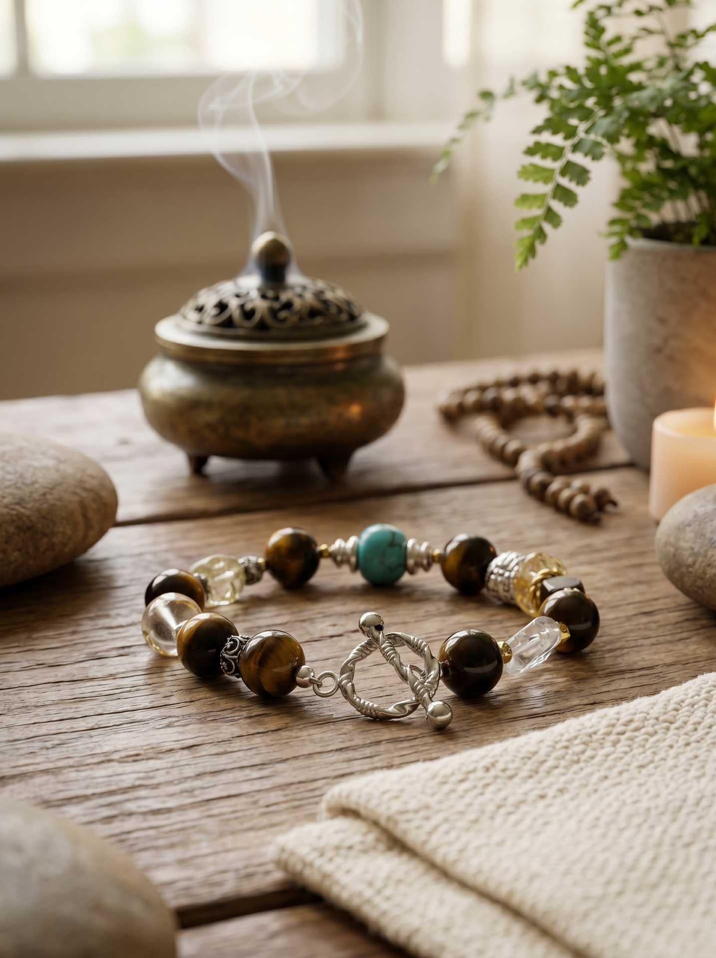 Himalaya Five Mantra Tiger's Eye Harmonious Bracelet