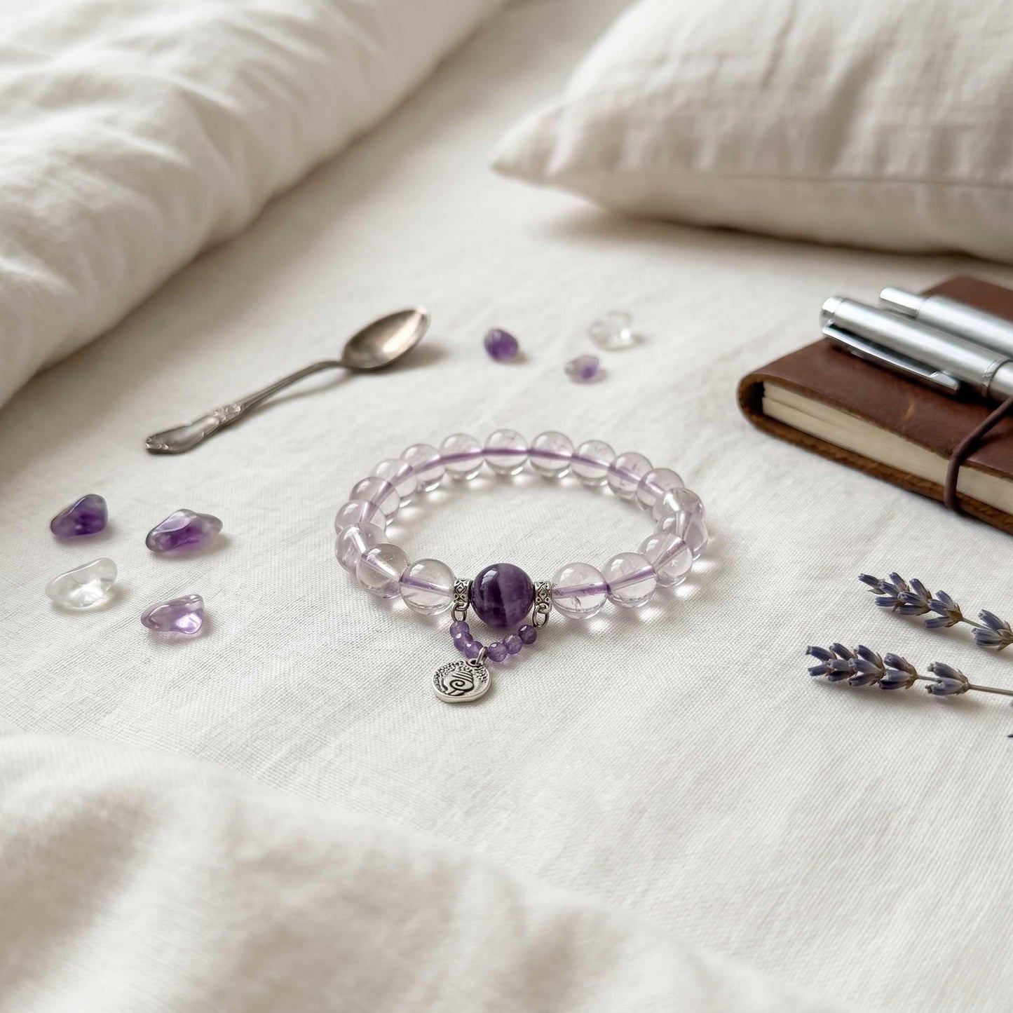 Obsidian Straight-Cut Protection Bracelet with Om Crystal