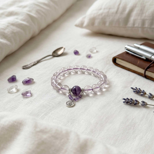Obsidian Straight-Cut Protection Bracelet with Om Crystal
