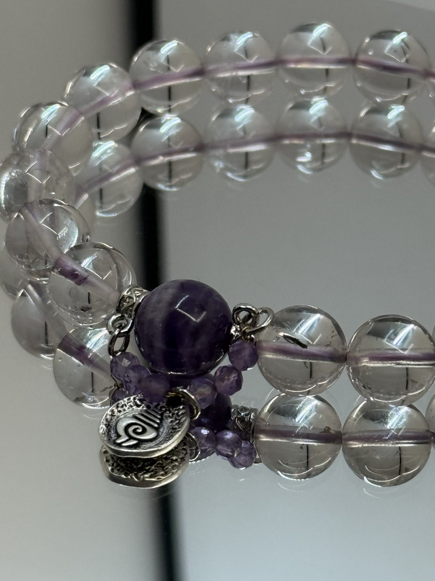 Obsidian Straight-Cut Protection Bracelet with Om Crystal