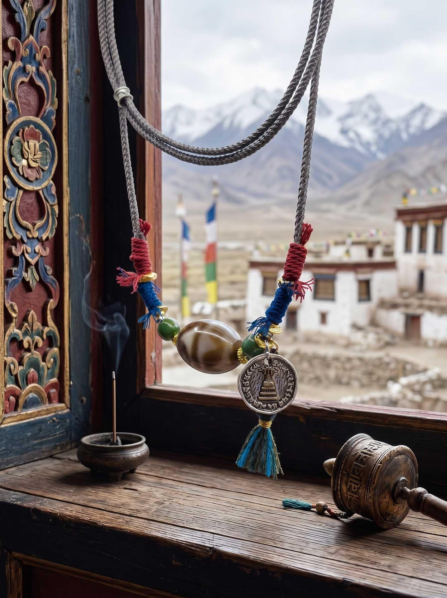 [Storyteller Edition]Himalaya Guardian Dalo Dzi Bead Necklace