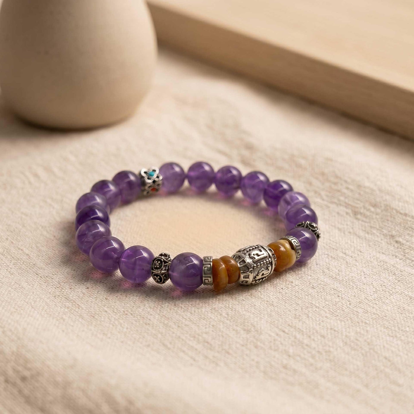 Amethyst Kelsang Mantra Blessing Bracelet — main product photo