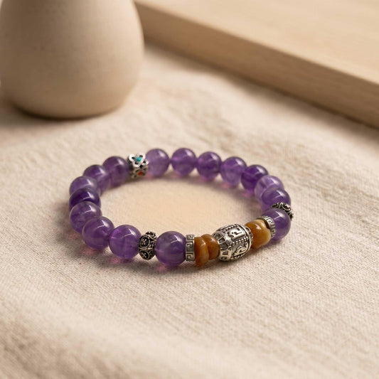 Amethyst Kelsang Mantra Blessing Bracelet — main product photo