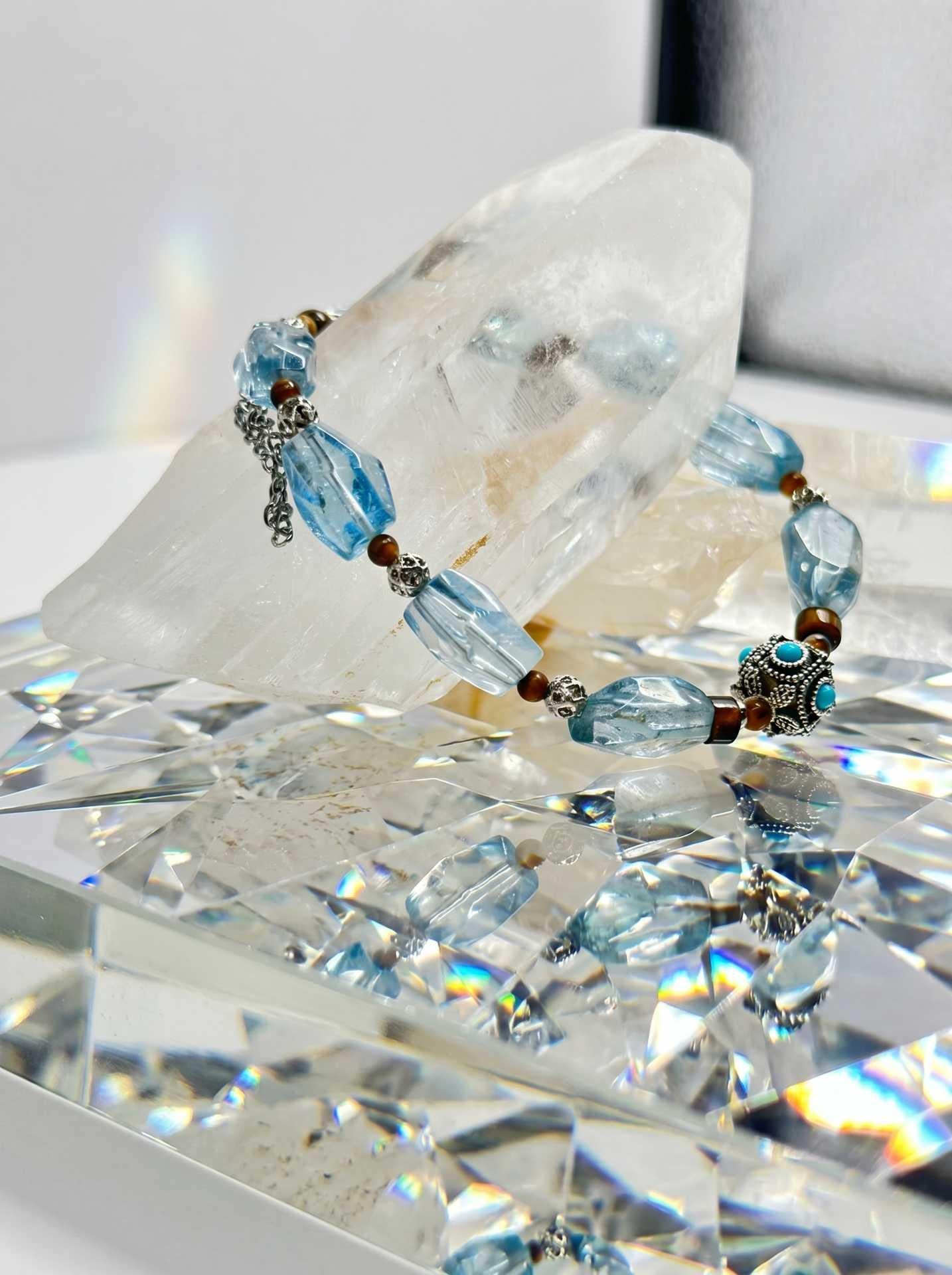Guardian Vessel Tiger's Eye Topaz Bracelet — on crystal prop