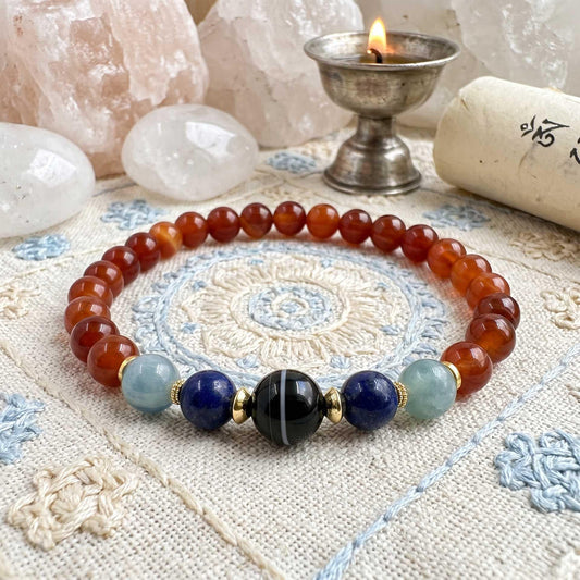 Prayer Healing Single Stripe Agate Bracelet