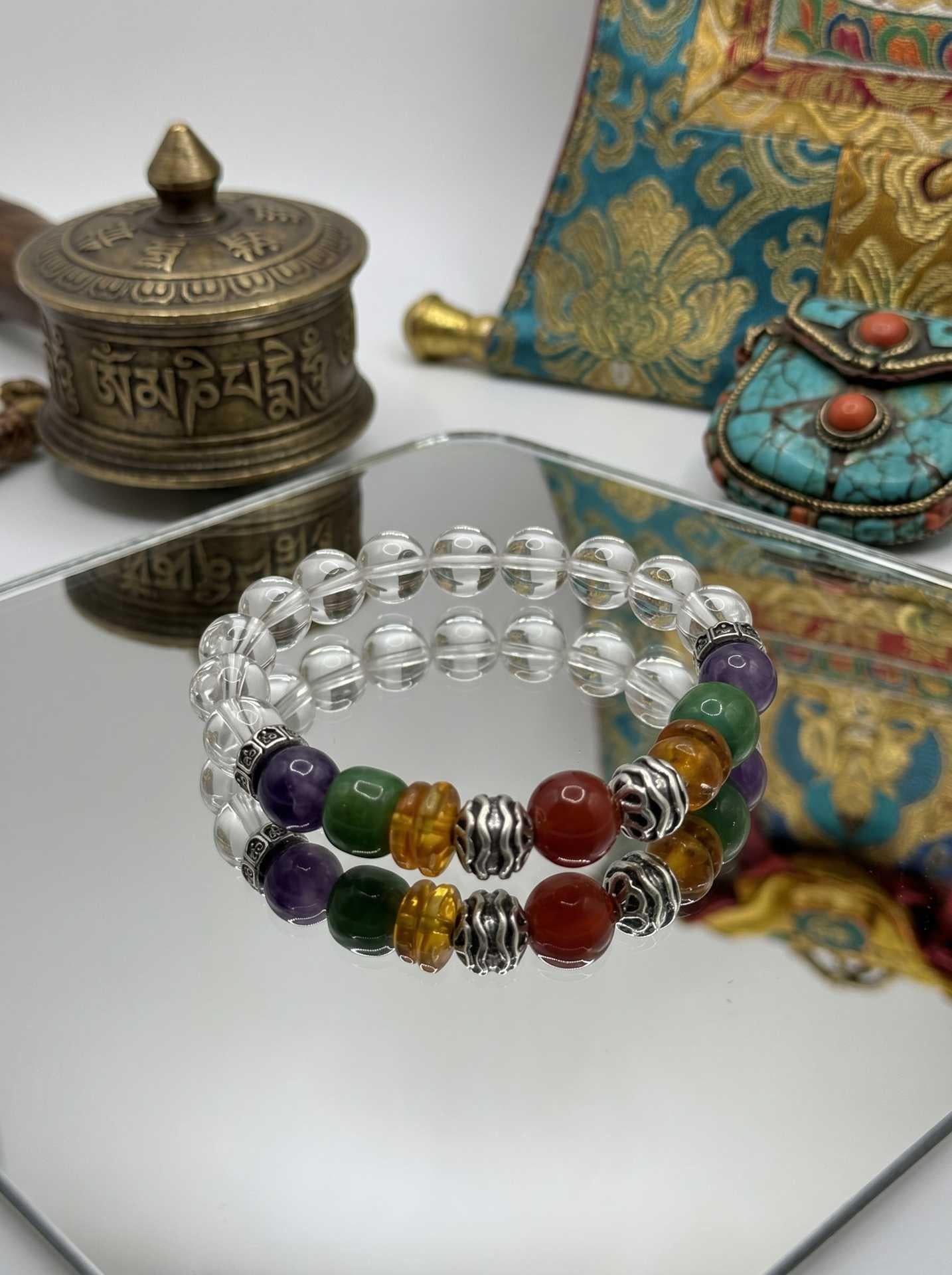 Tibetan Colorful Clear Quartz Purify Bracelet